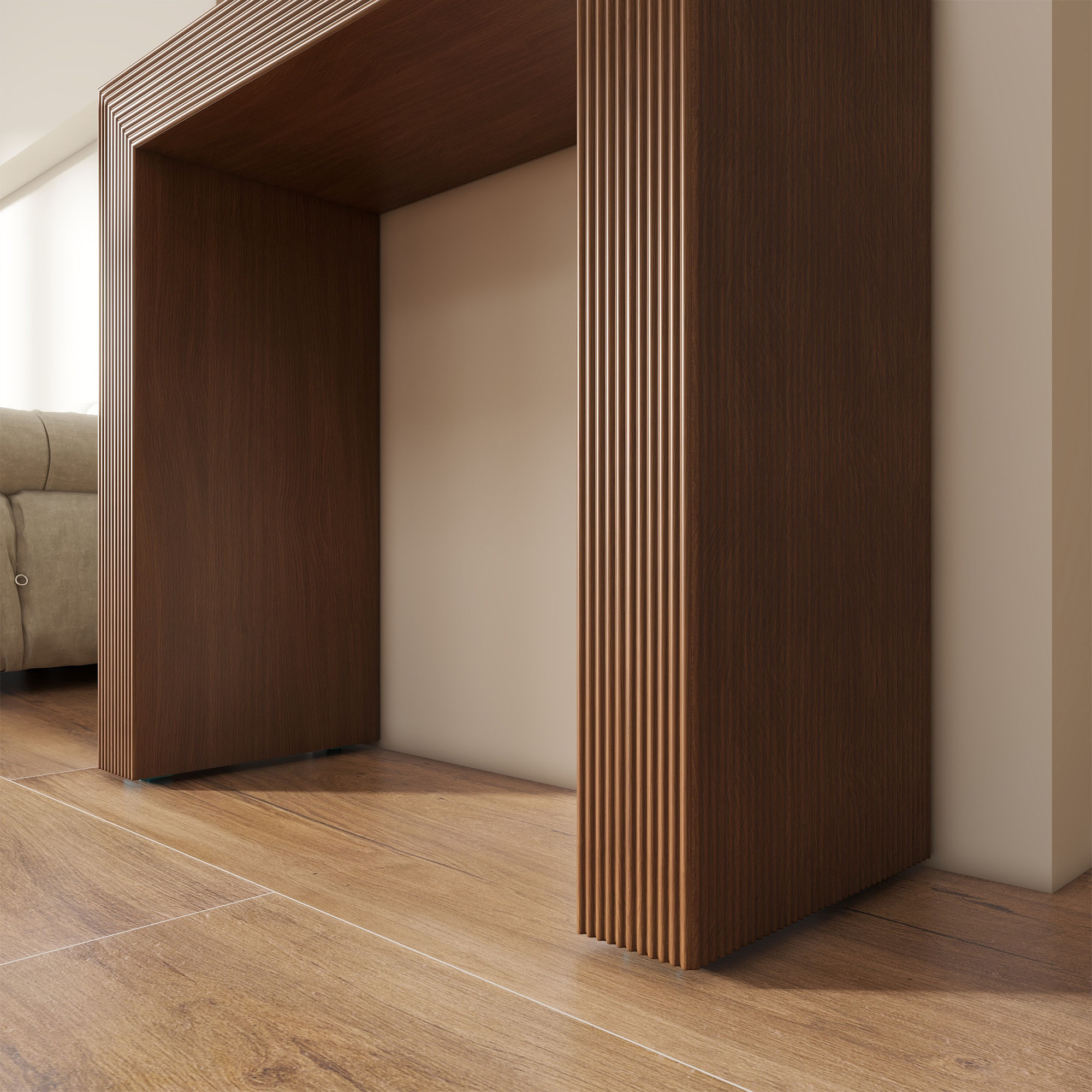 Fully Assemble Walnut MDF Console Tables