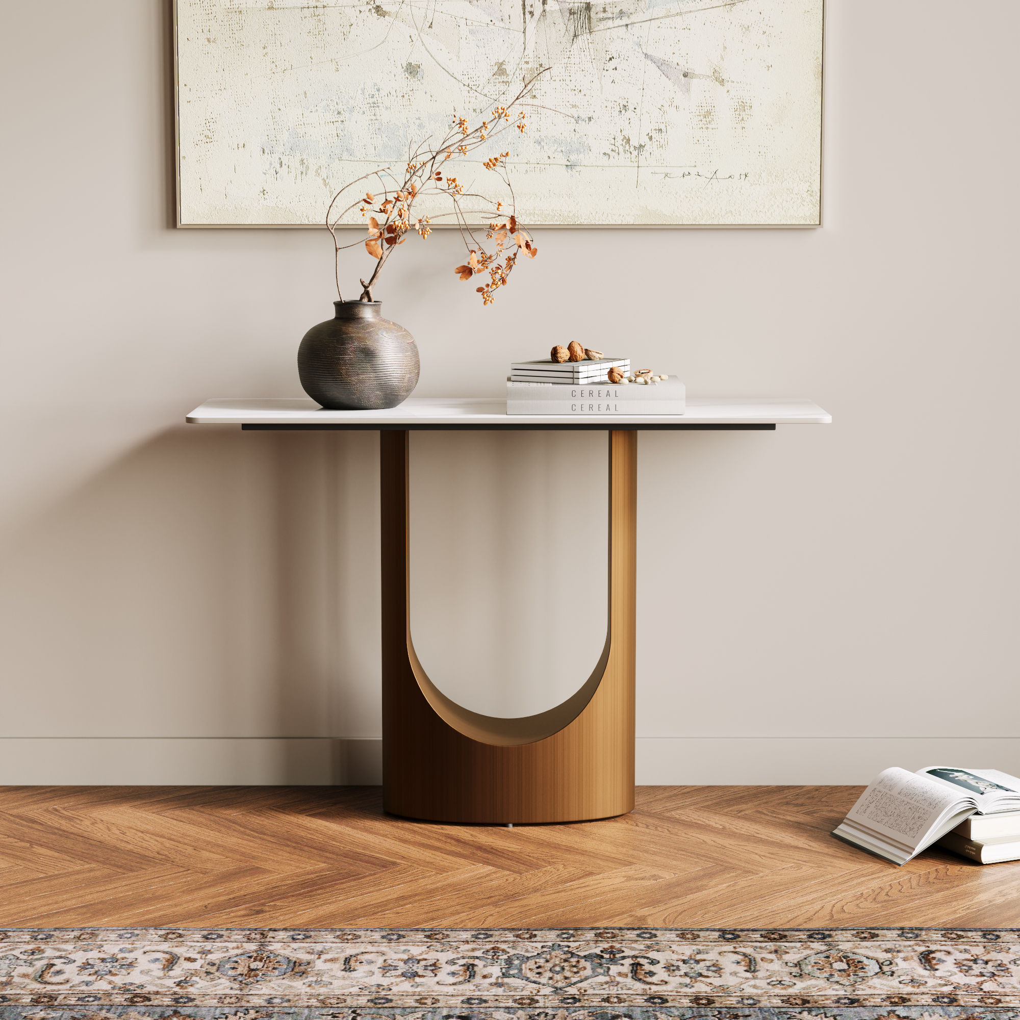 Sintered Stone Bronze Sintered Stone Console Tables