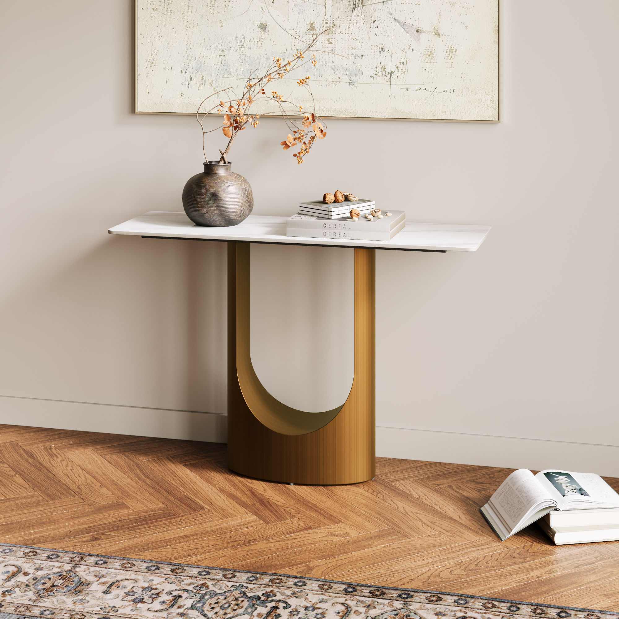 Sintered Stone Bronze Sintered Stone Console Tables