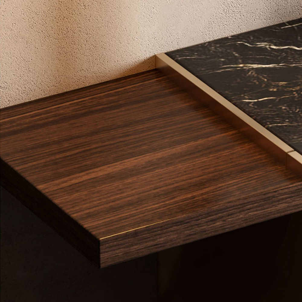 Metal Base Dark Wood & Black Solid Wood & Metal Console Tables