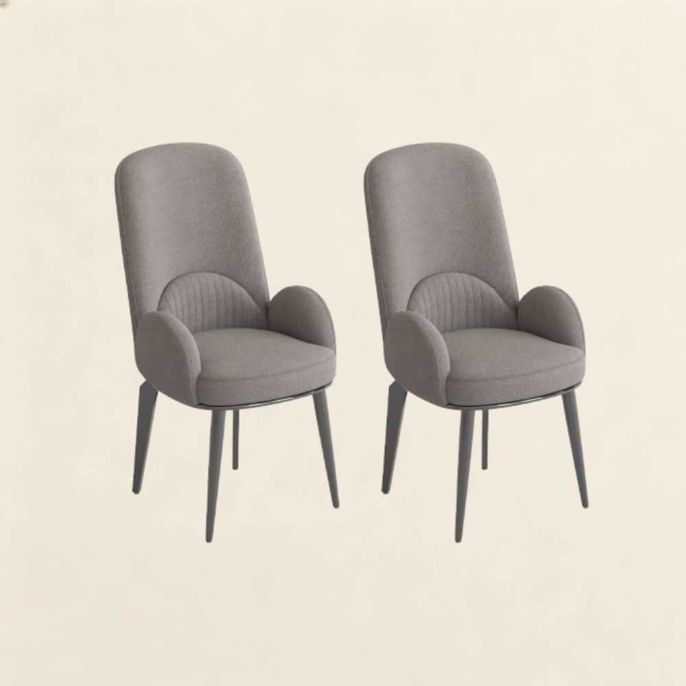 Velvet Gray & Silver Dining Chairs