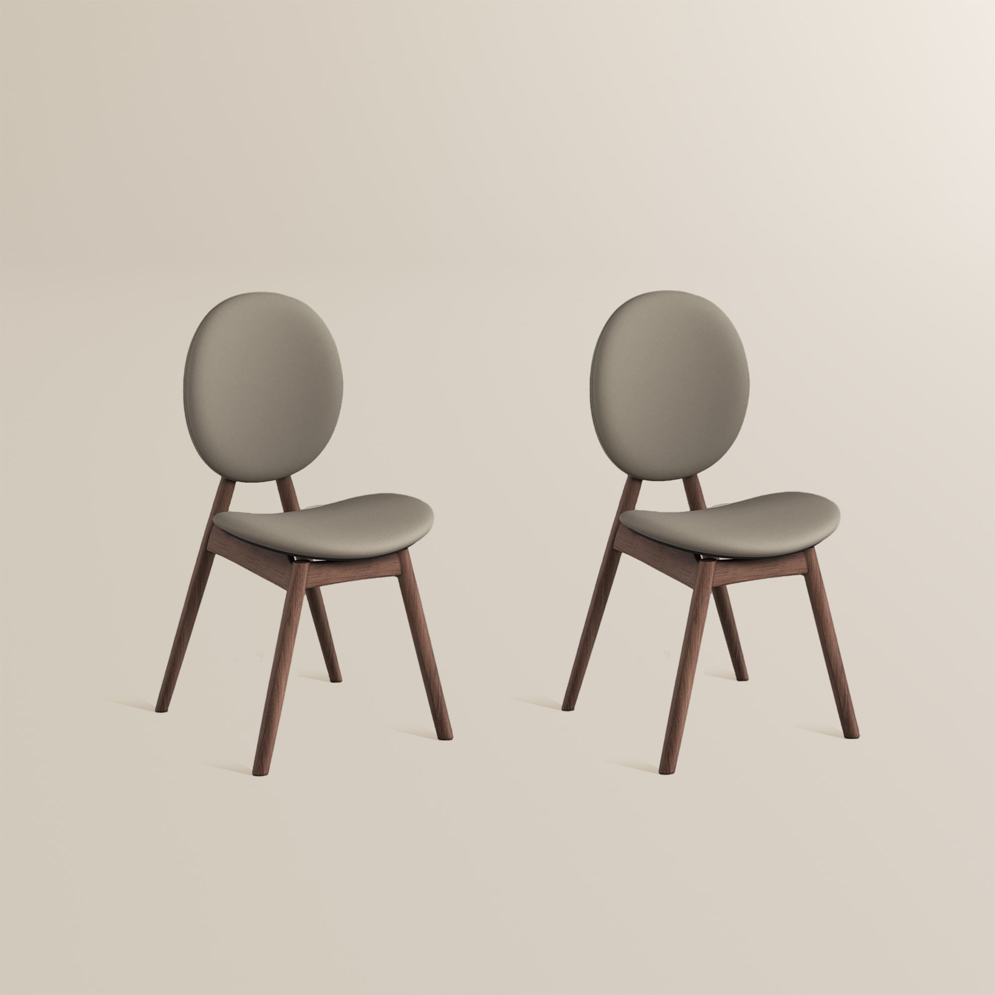 Fully Assemble Gray & Walnut PU Leather Dining Chairs