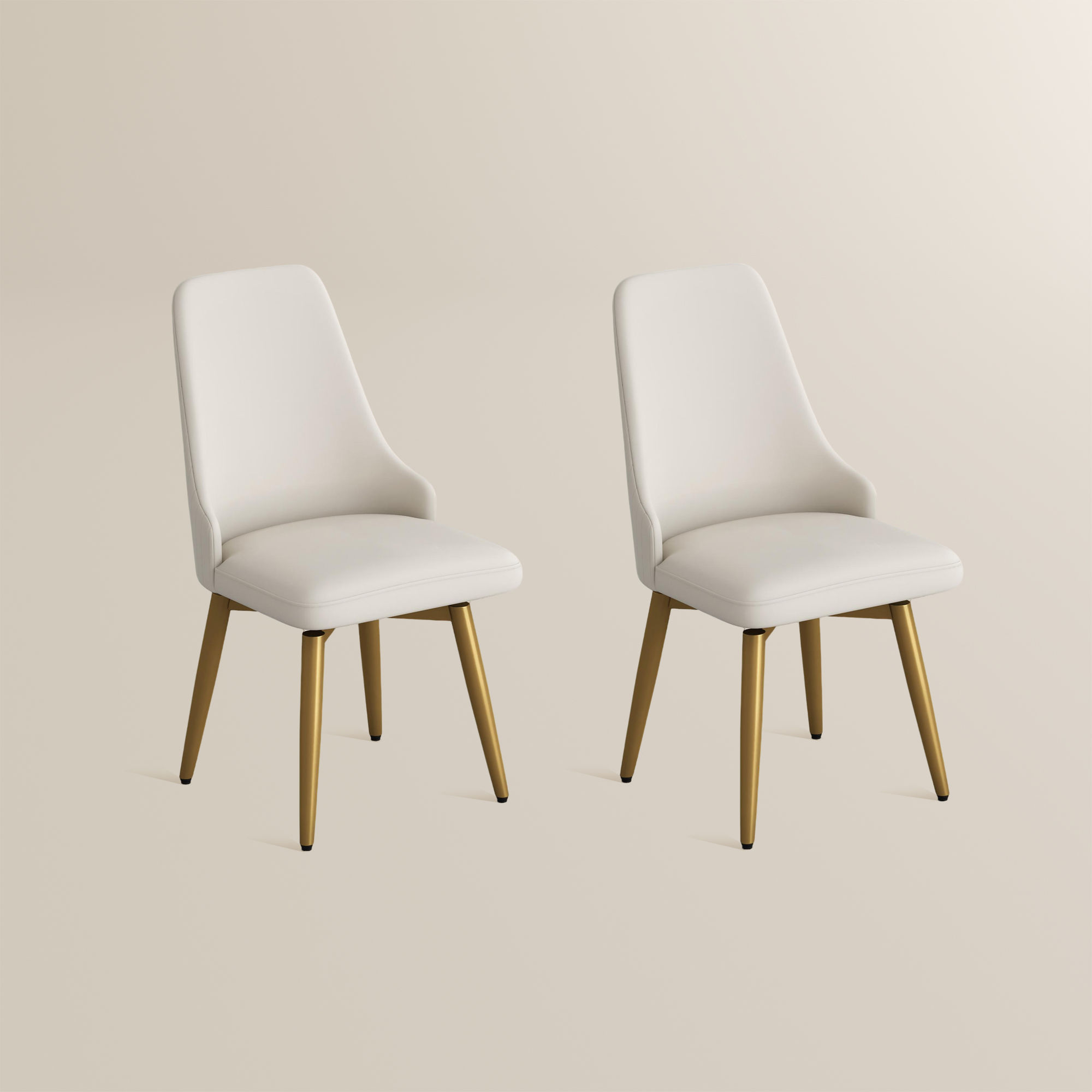 Rotate Beige PU Leather Dining Chairs