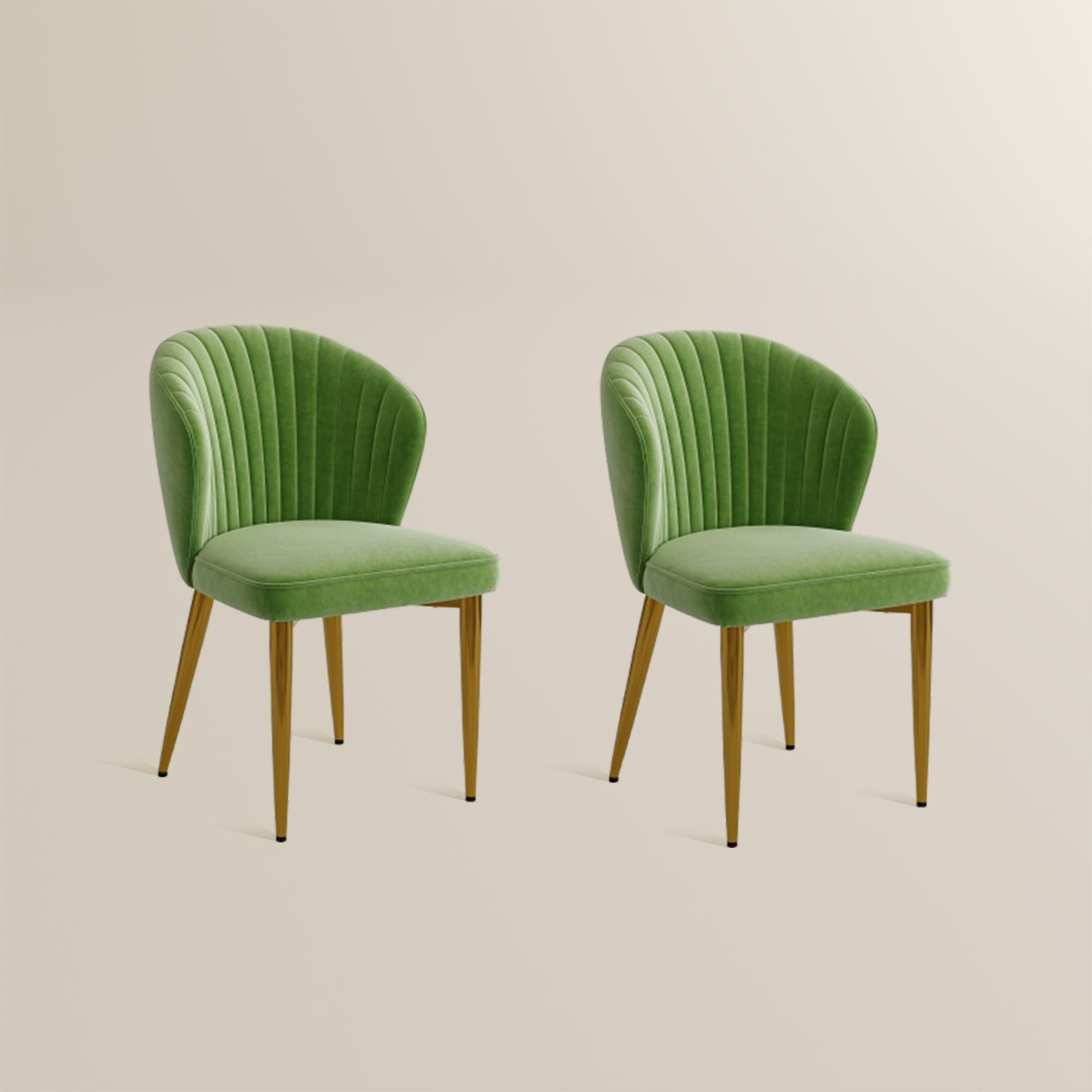 Partial Assembly Required Green & Gold Velvet Dining Chairs