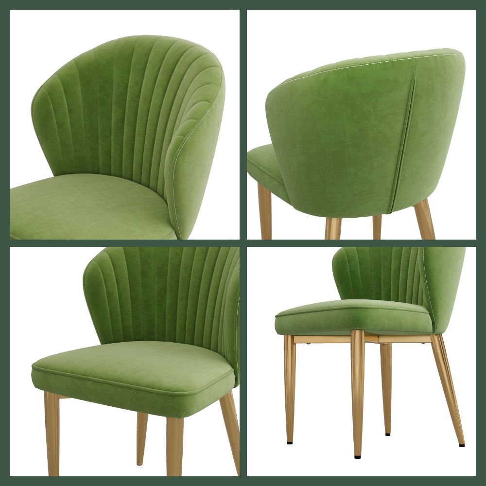 Green Green & Gold Velvet Dining Chairs
