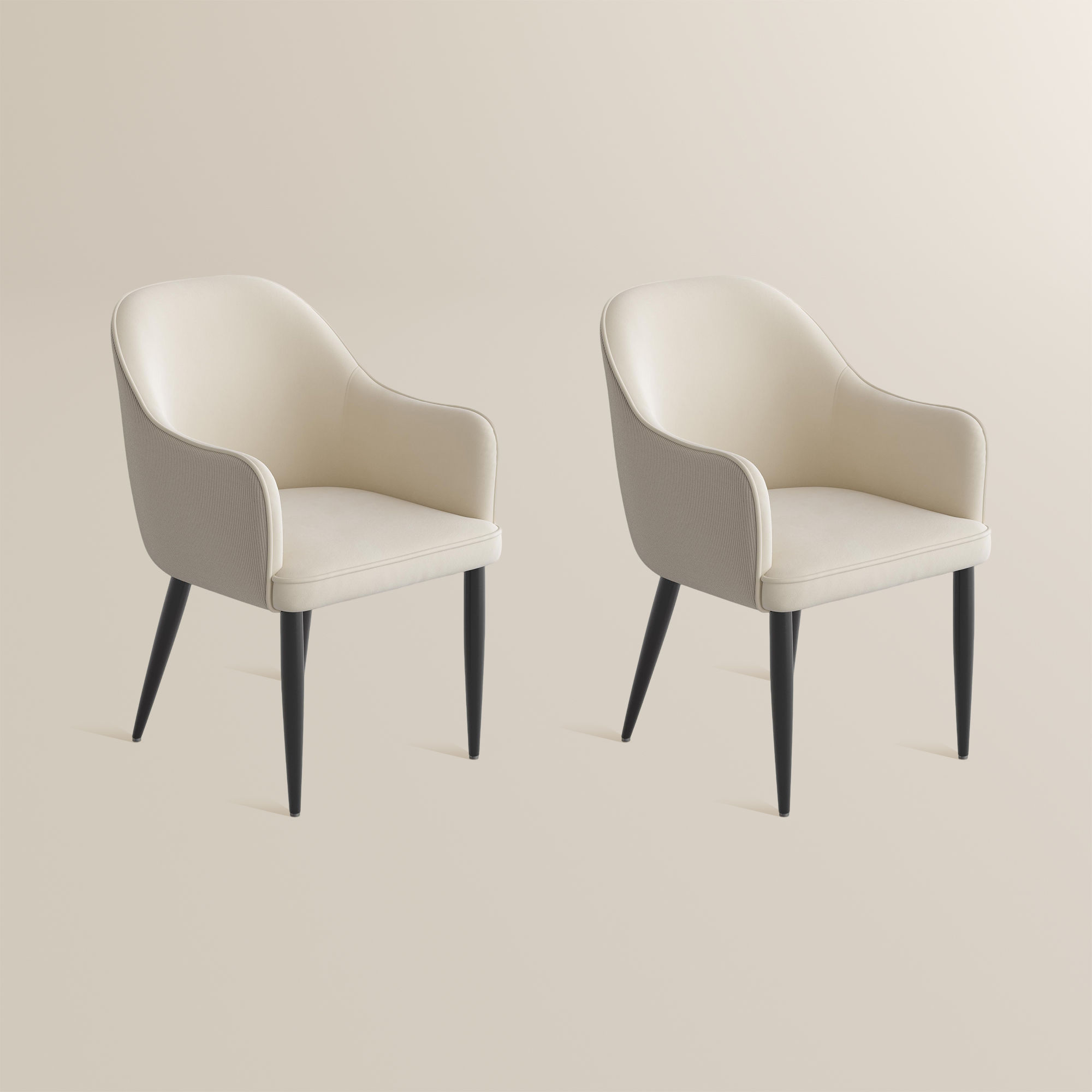 Modern Beige & Khaki Velvet Dining Chairs