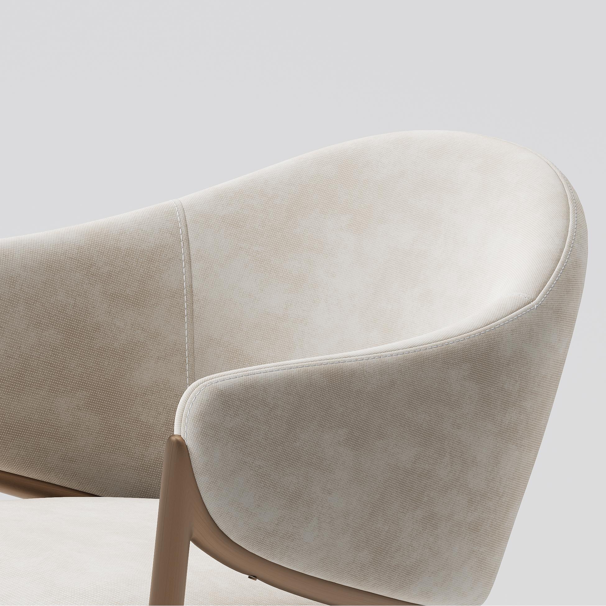 Beige Beige & Bronze Cotton Linen Dining Chairs