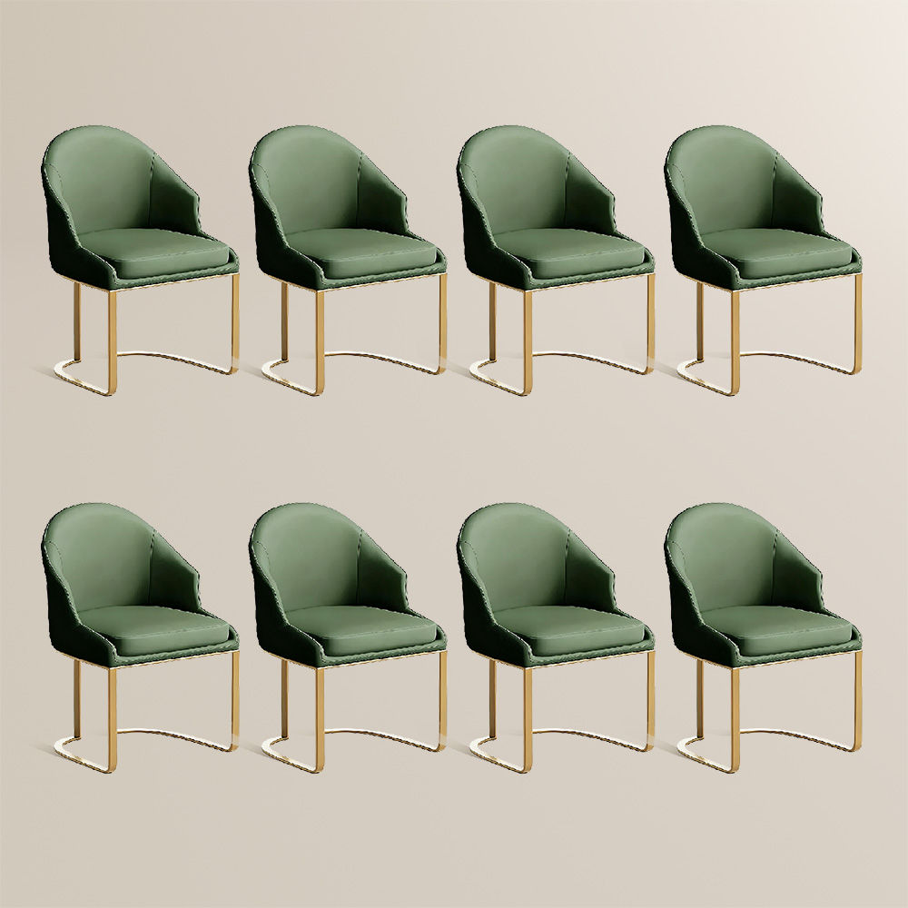 Easy Assembly Green PU Leather Dining Chairs