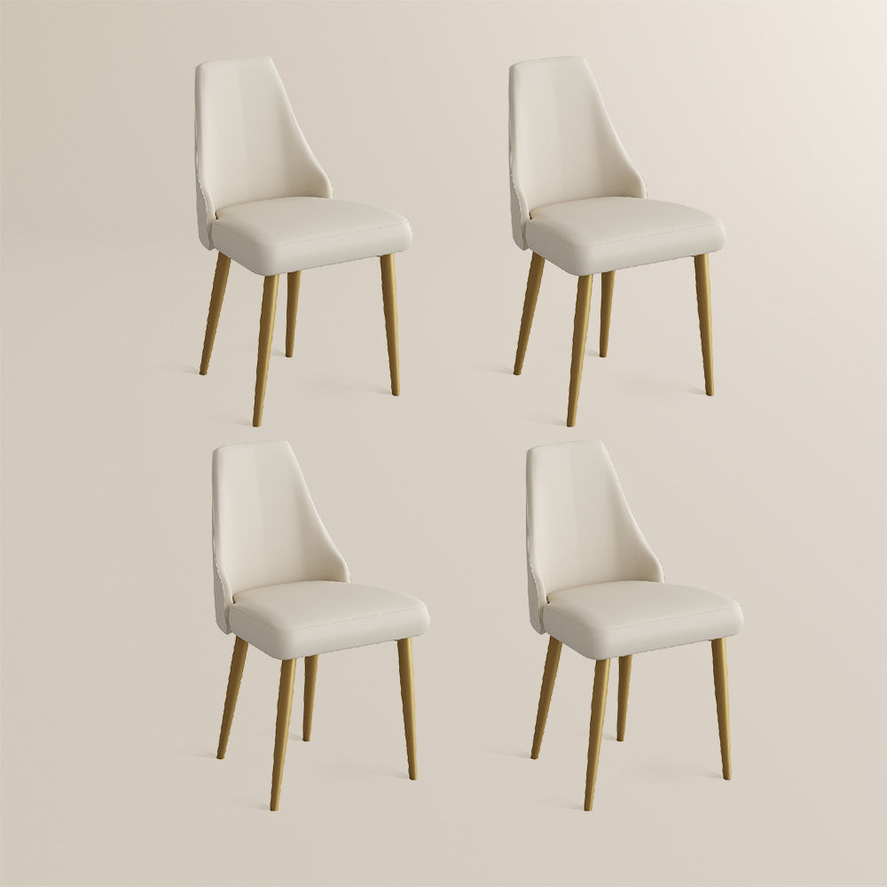 PU Leather Beige PU Leather Dining Chairs