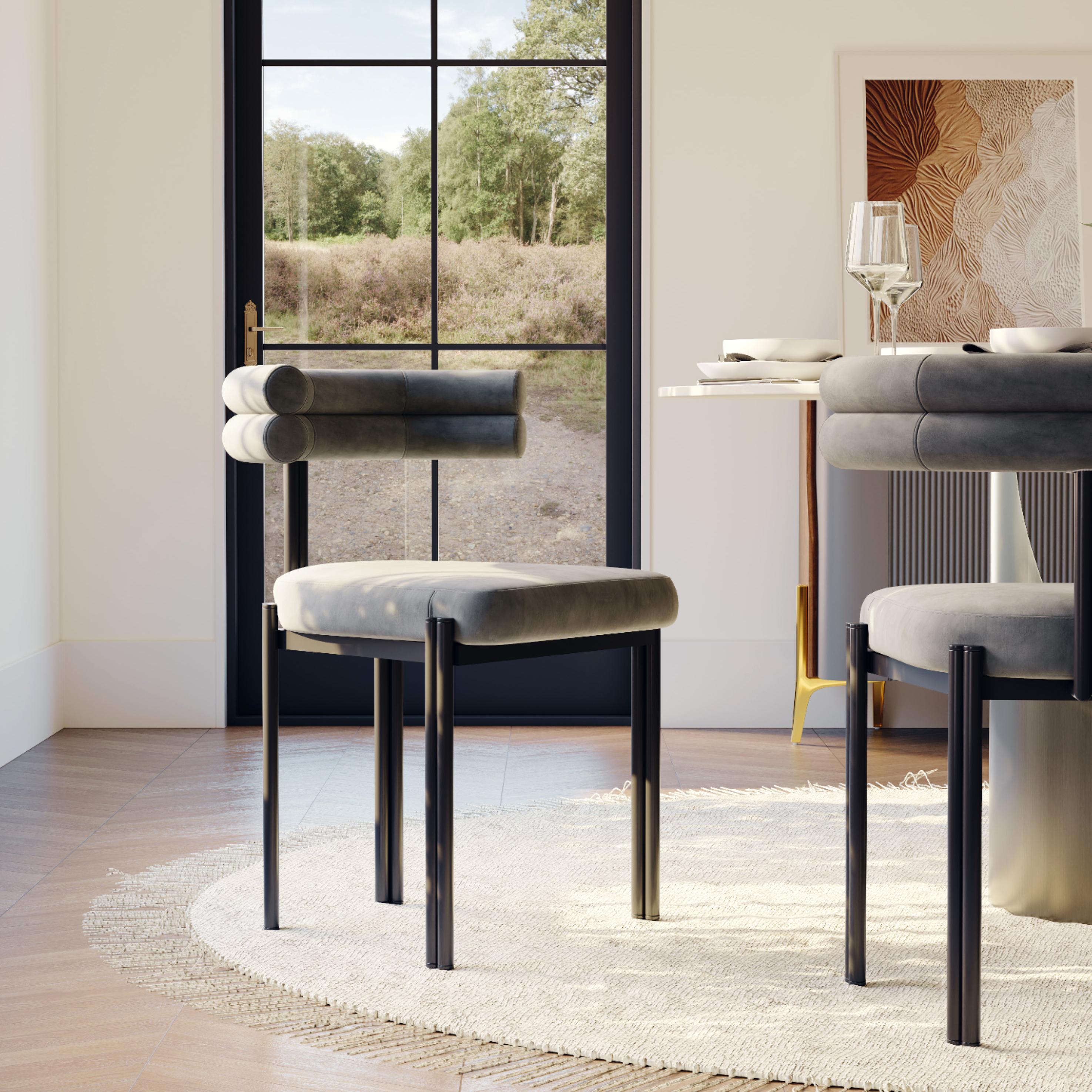 Side Chair Gray Velvet Dining Chairs