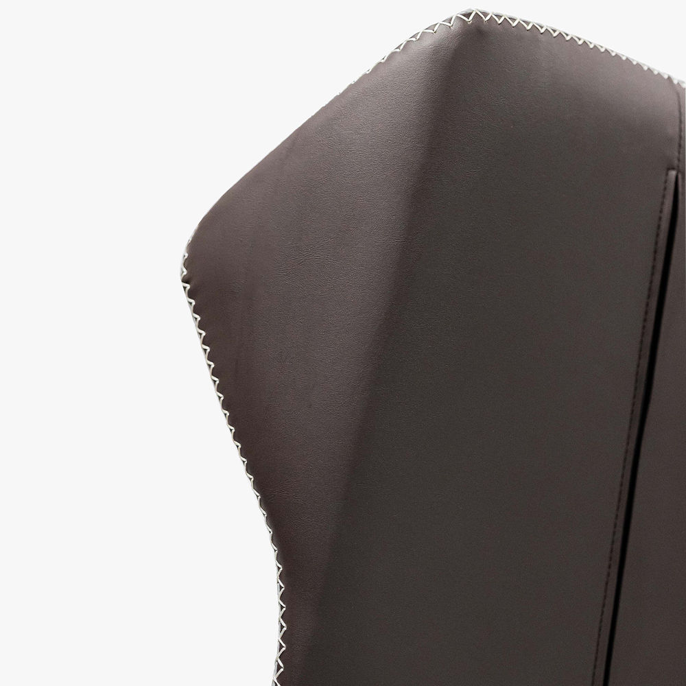 Easy Assembly Light Gray & Brown PU Leather Dining Chairs