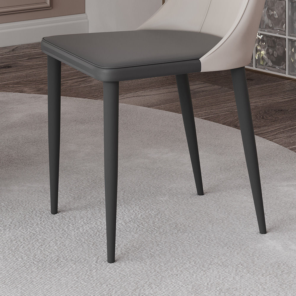 Partly Assemble Gray PU Dining Chairs