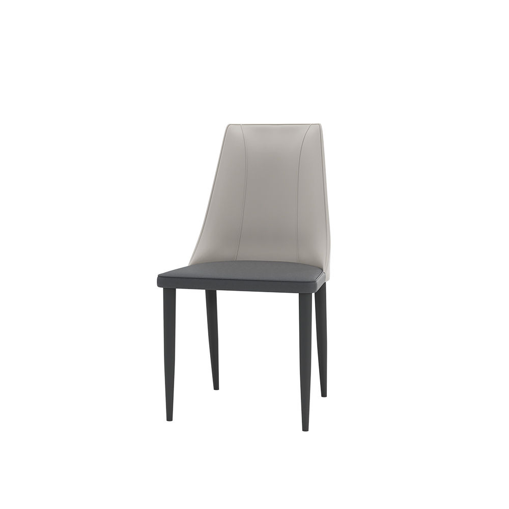 Partly Assemble Gray PU Dining Chairs