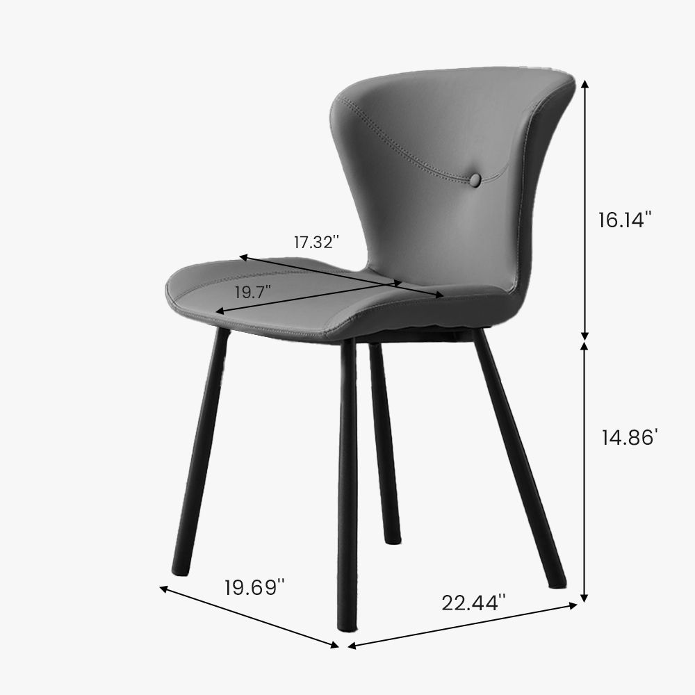 Leather Gray PU Dining Chairs