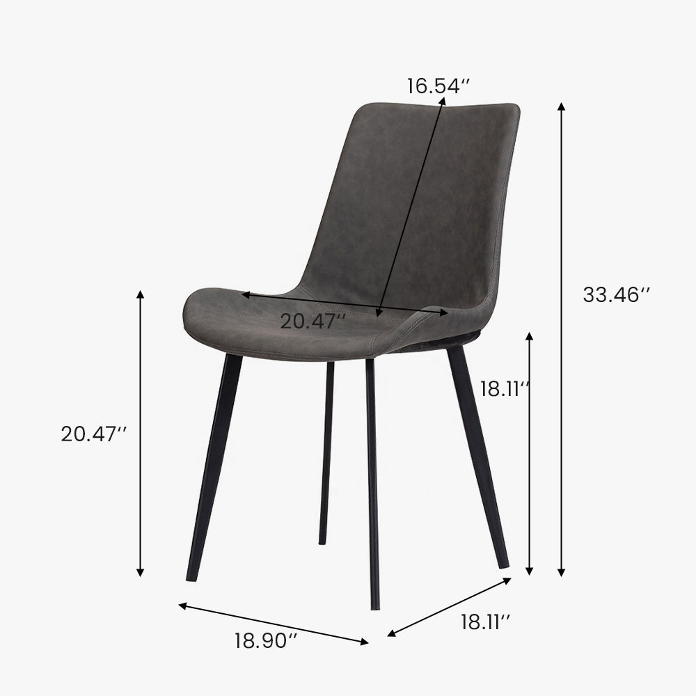 Gray PU Leather Dining Chairs