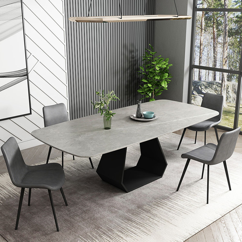 Gray PU Leather Dining Chairs