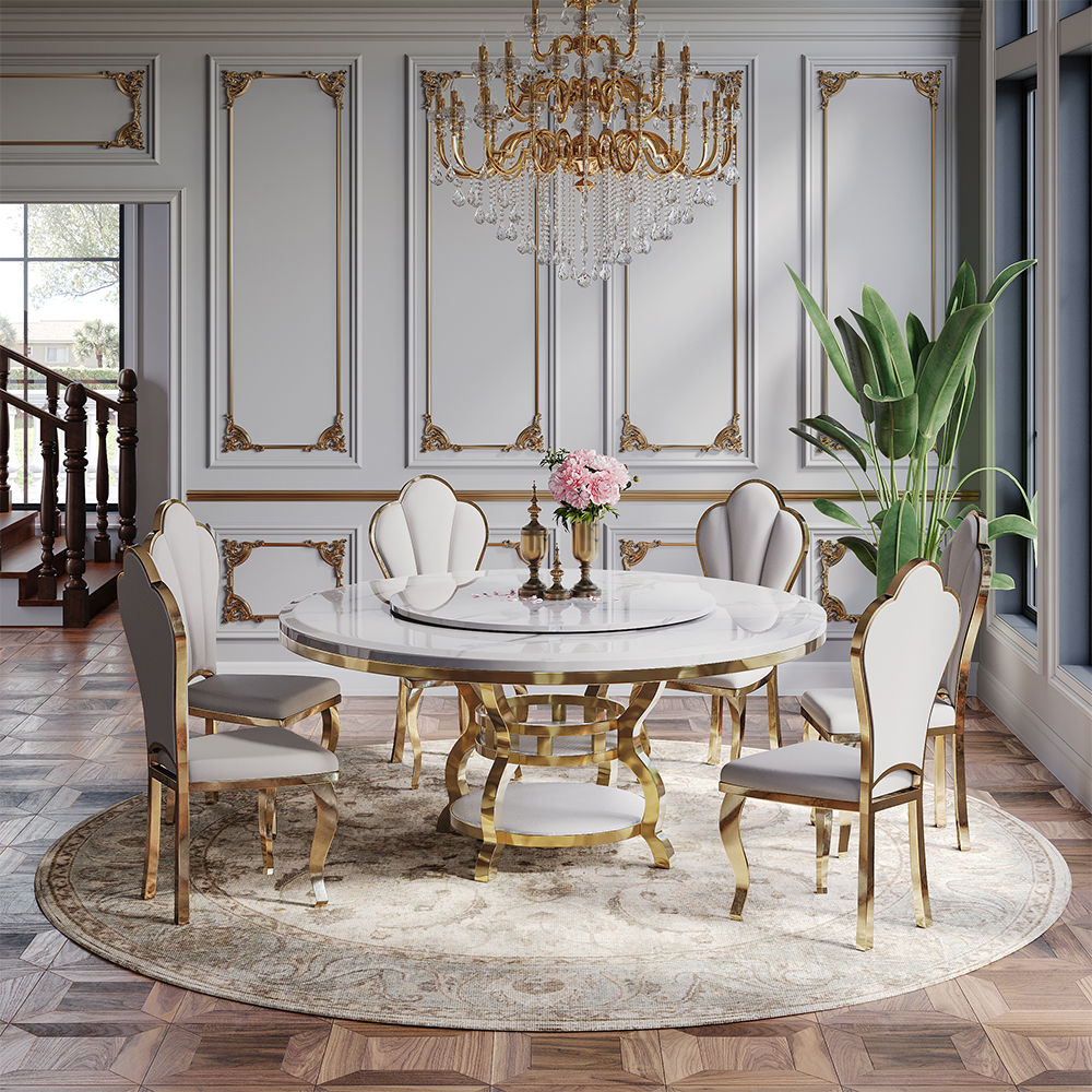 Pure Color White PU Leather Dining Chairs