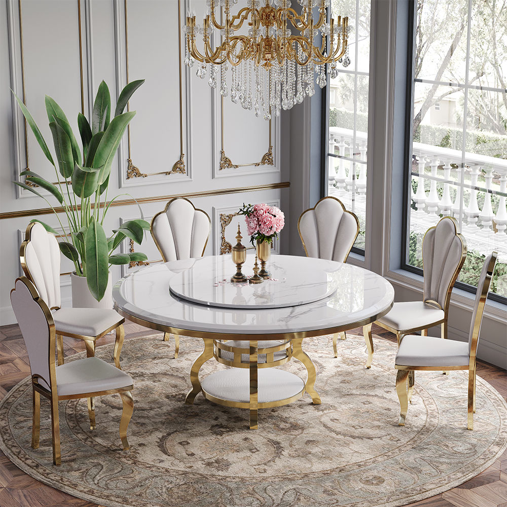 Fully Assemble White PU Leather Dining Chairs