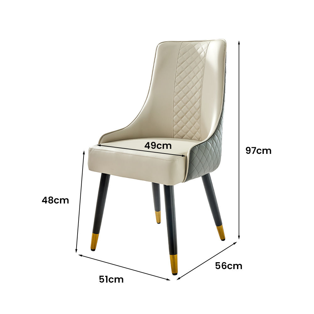 Moderne Gris Cuir Chaises à manger