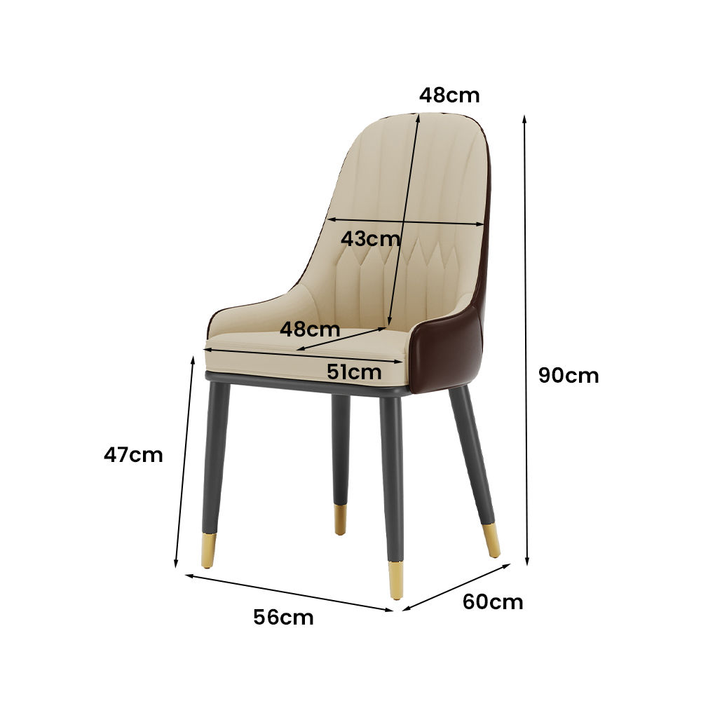 Moderne Beige Cuir Chaises à manger