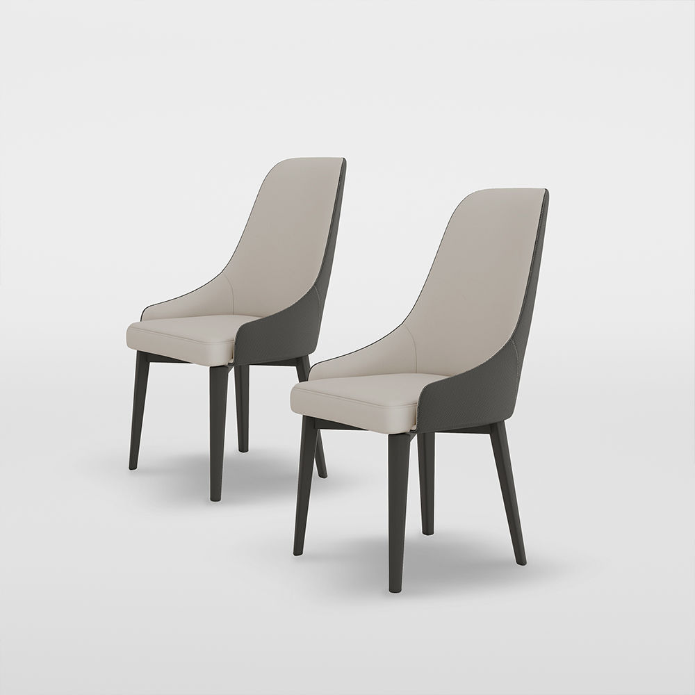 Modern Luxury Dark Gray PU Dining Chairs