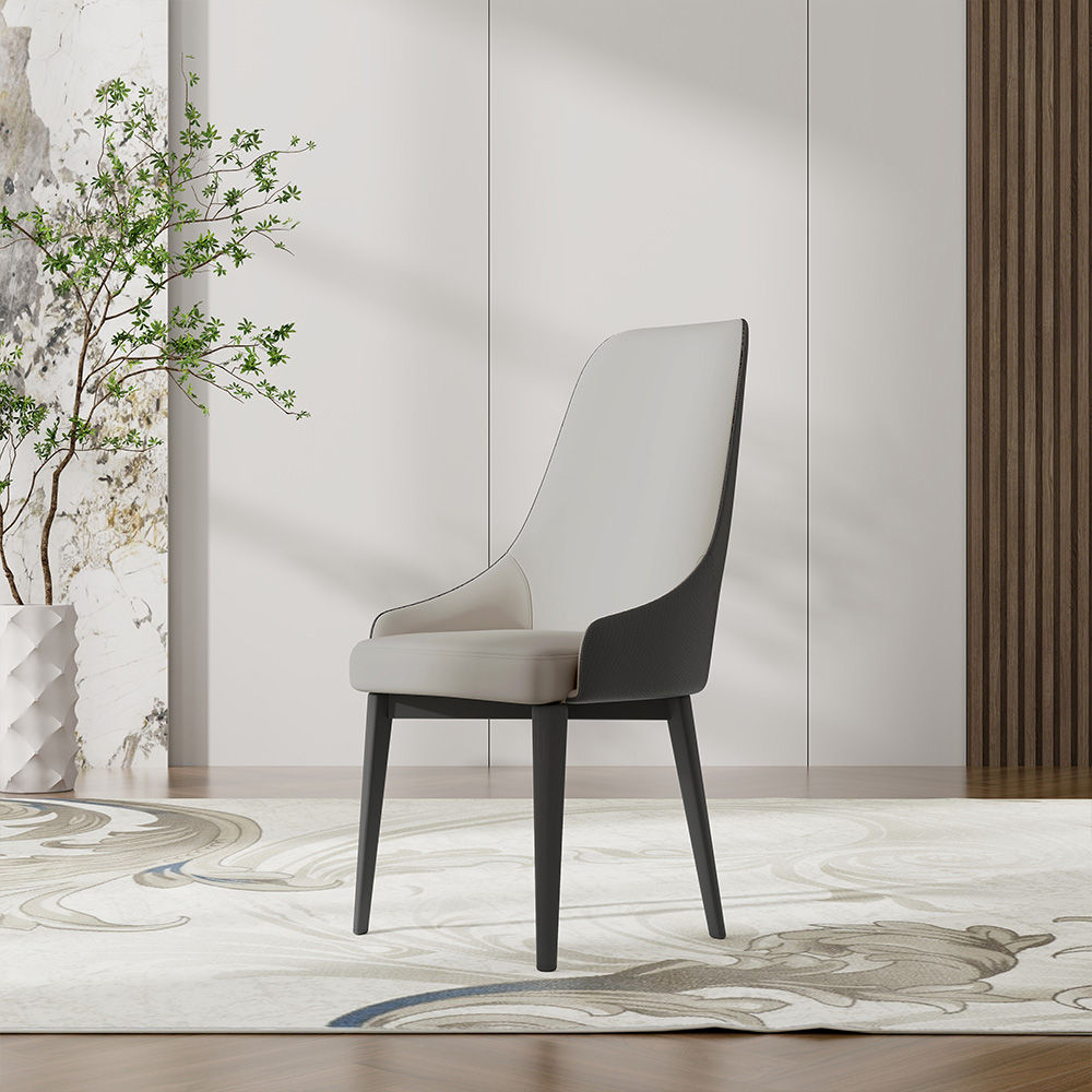 Fully Assemble Dark Gray PU Dining Chairs