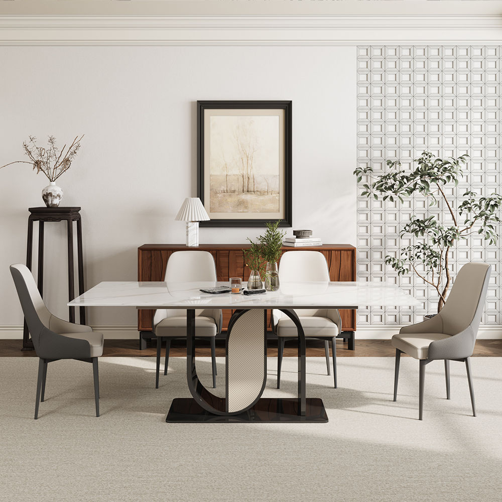 Leather Dark Gray PU Dining Chairs