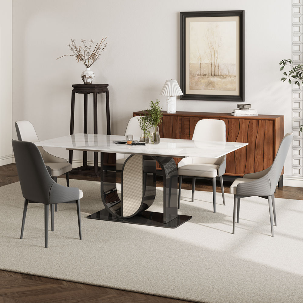 Leather Dark Gray PU Dining Chairs