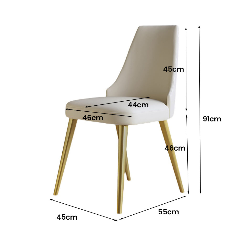Reine Farbe Weiß und Gold PU Esszimmertische