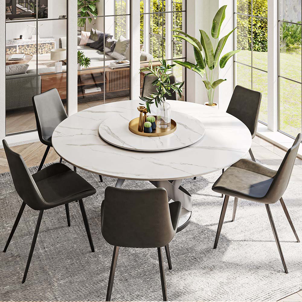 Gray PU Leather Dining Chairs