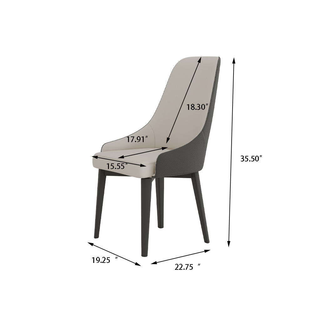 Fully Assemble Dark Gray PU Dining Chairs