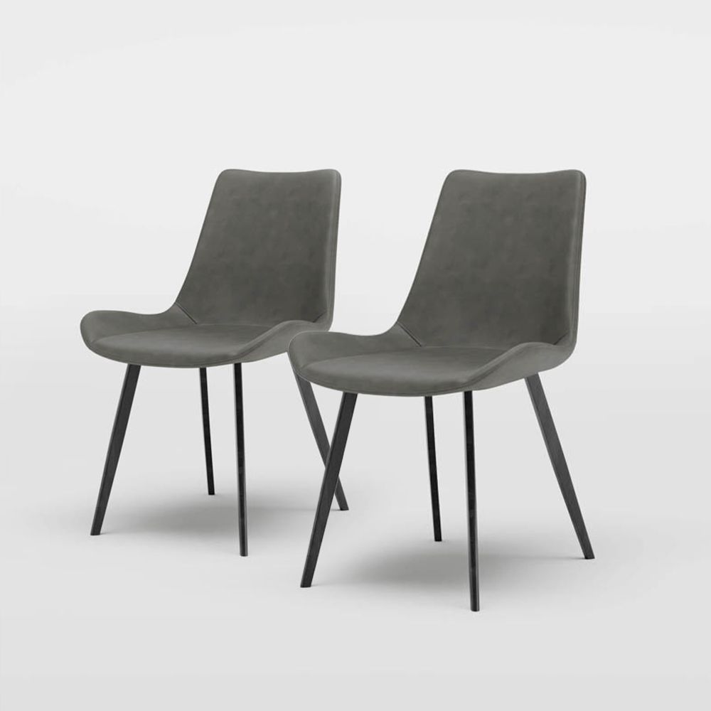 Gray PU Leather Dining Chairs