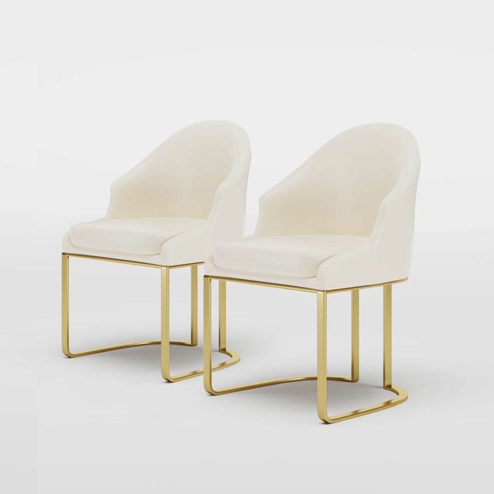 Partly Assemble Beige Leather Dining Chairs