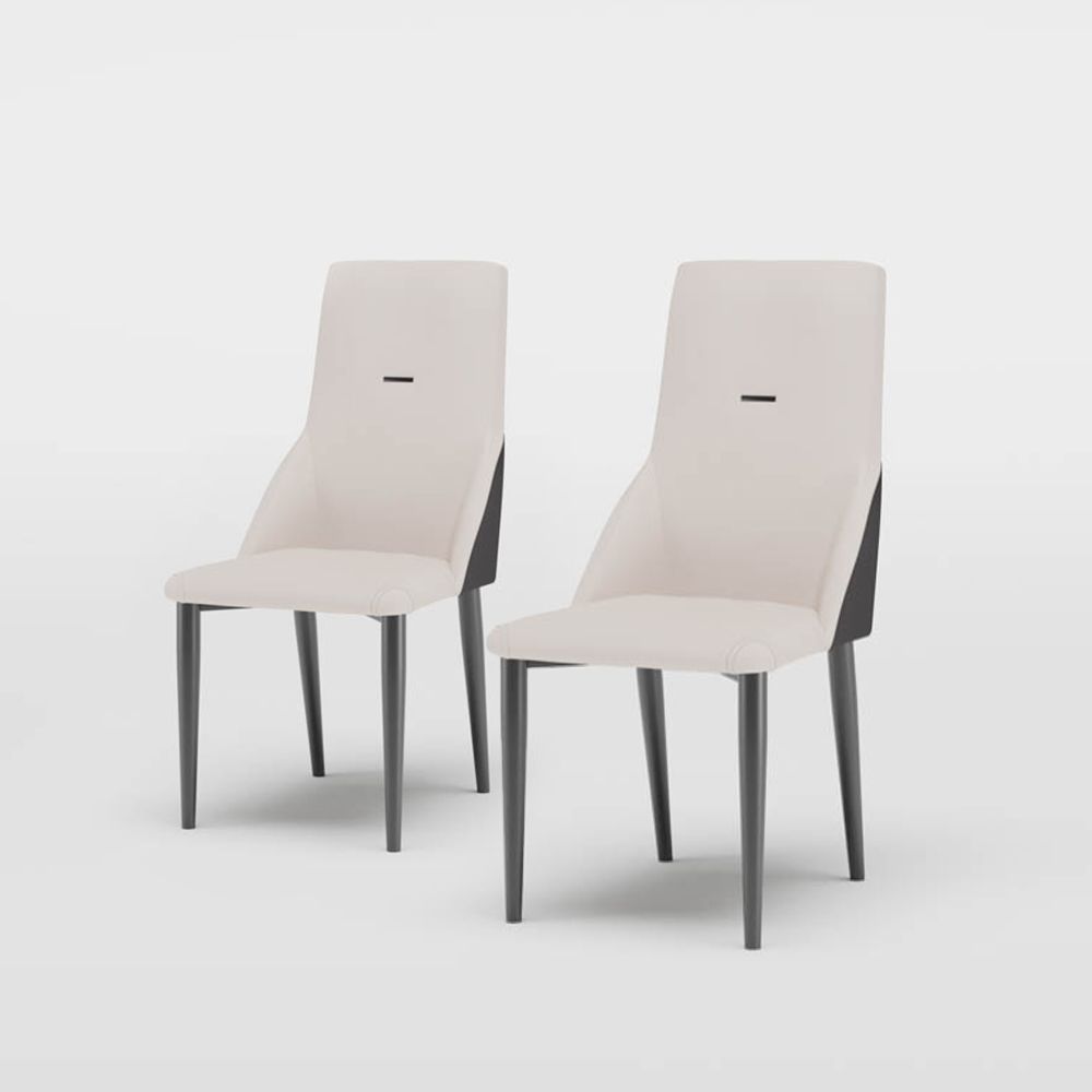Partly Assemble apricot PU Dining Chairs