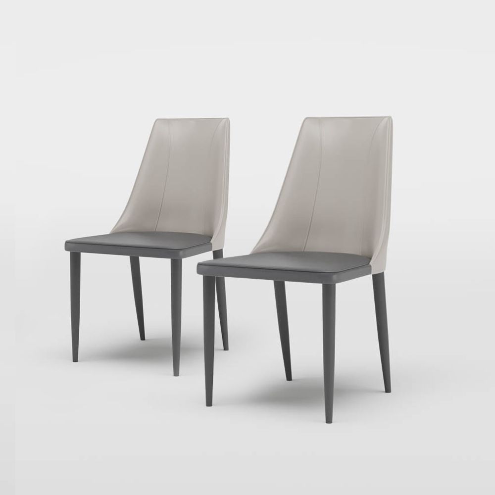 Color Matching Gray PU Dining Chairs