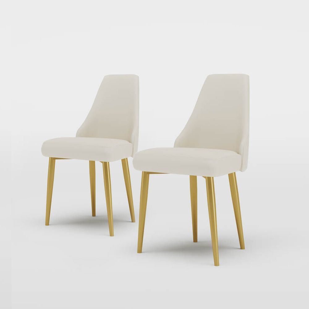 Modern White PU Leather Dining Chairs