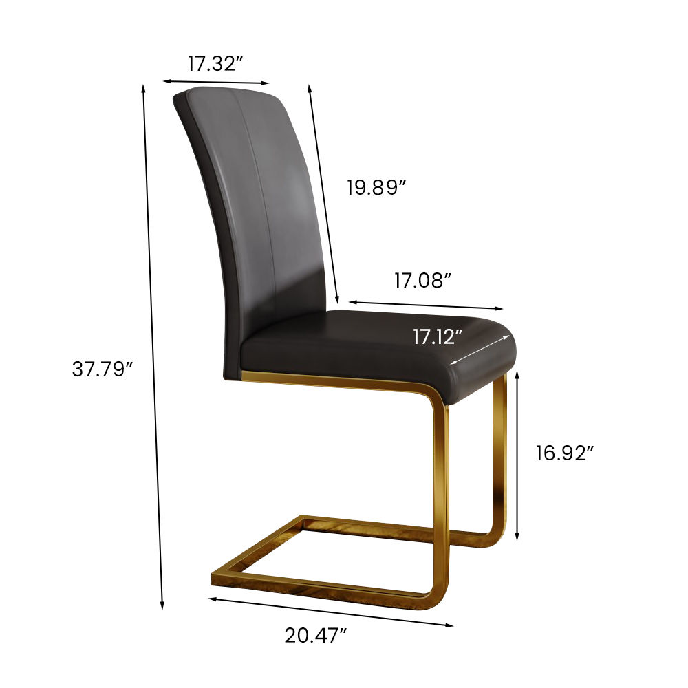 Modern Luxury Black Leather Dining Chairs