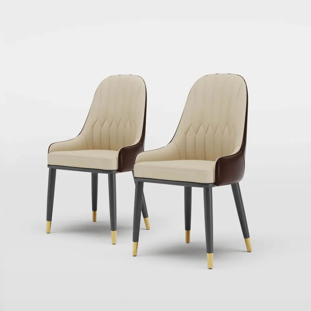 Cuir Beige Cuir Chaises à manger