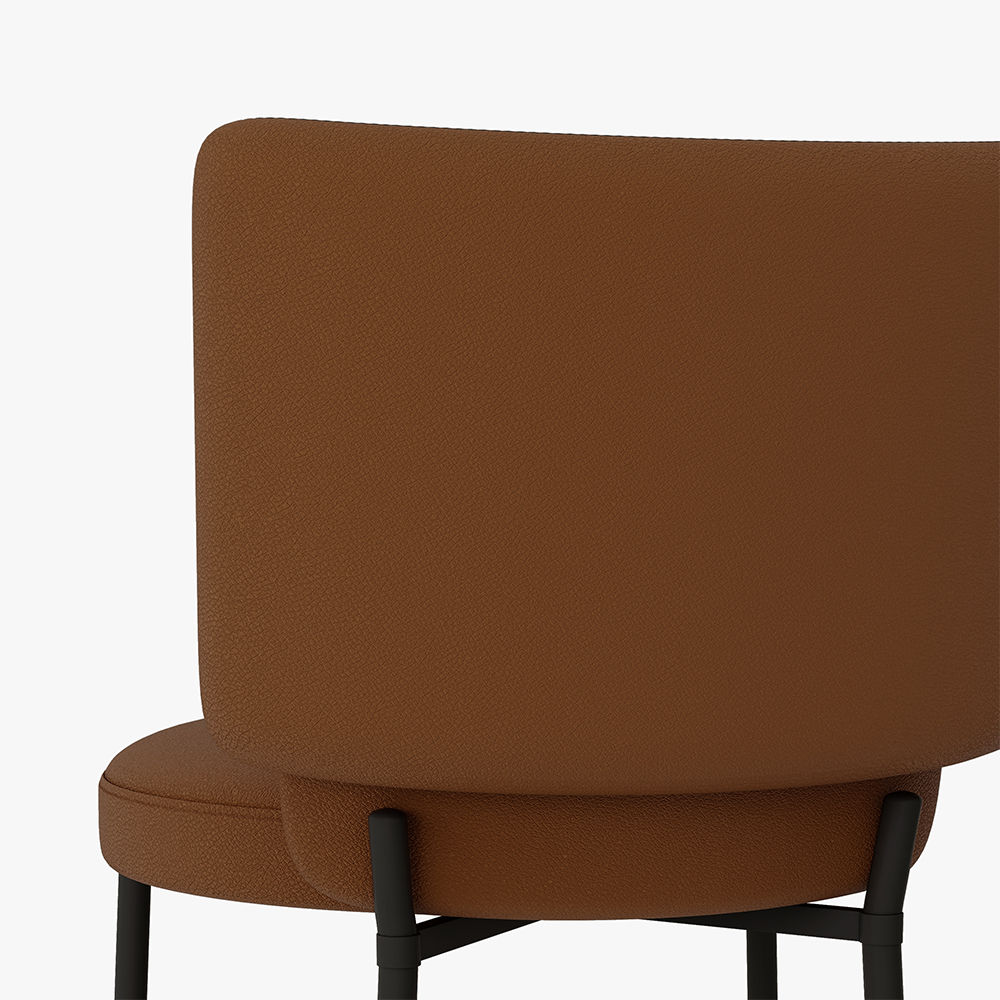 Modern Brown Technology Cloth Dining Chairs