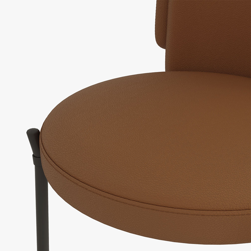 Partly Assemble Brown Technology Cloth Dining Chairs