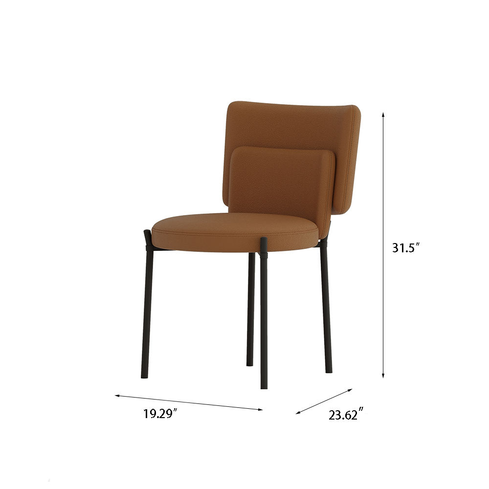Modern Brown Technology Cloth Dining Chairs