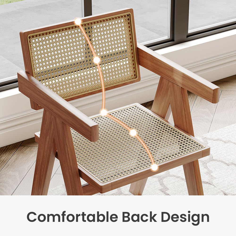 Wood Leg Walnut Color Ash Wood Dining Chairs