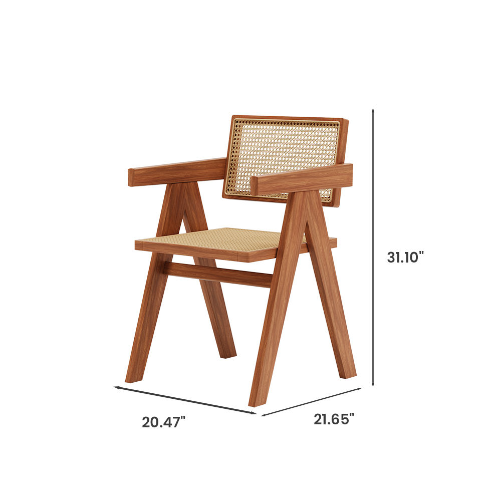 Wood Leg Walnut Color Ash Wood Dining Chairs