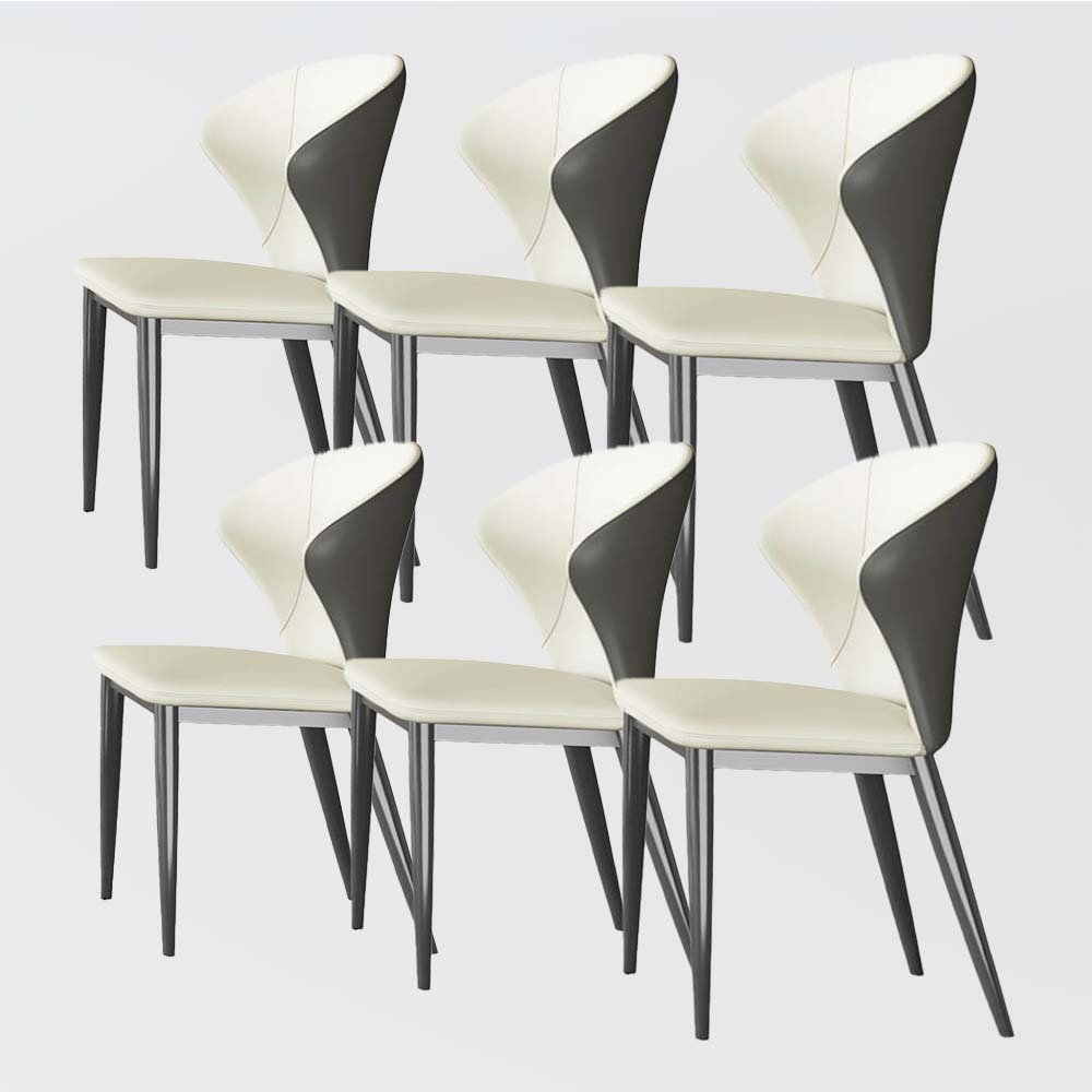 Partly Assemble Gray PU Leather Dining Chairs