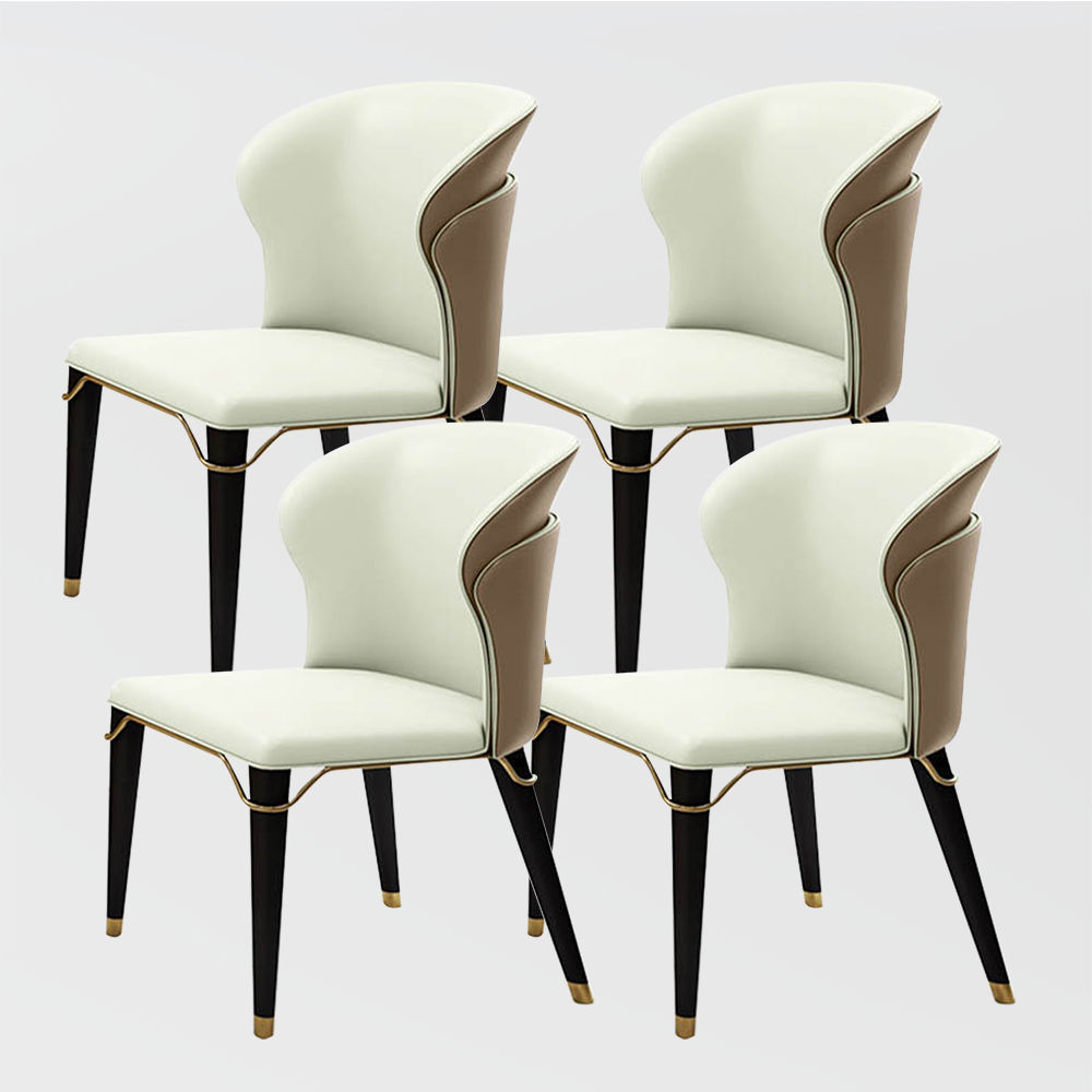 Modern Luxury Brown Leather Dining Chairs