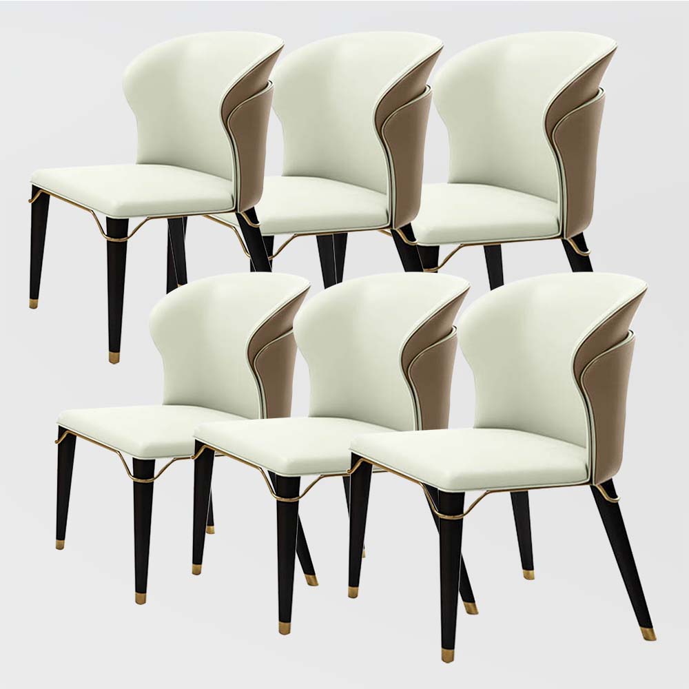 Partly Assemble Brown Leather Dining Chairs
