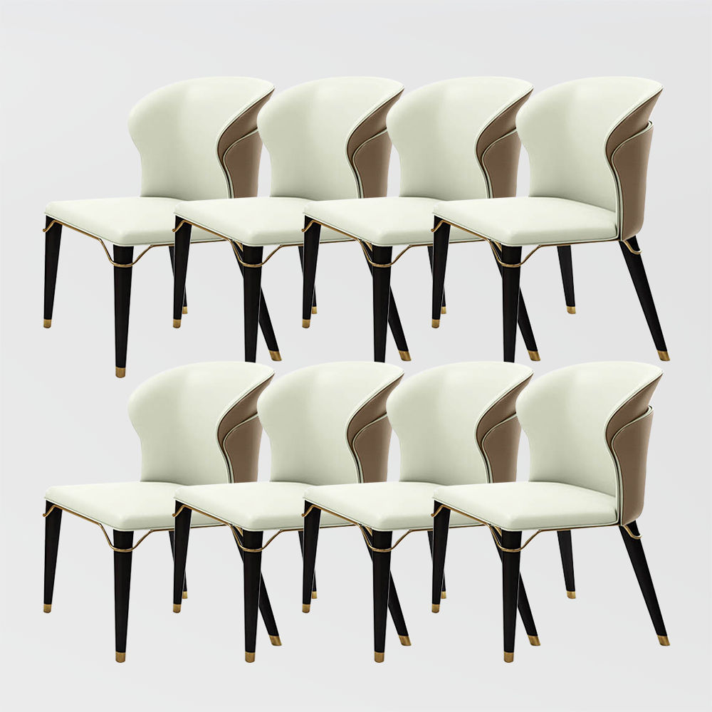 Modern Brown Leather Dining Chairs