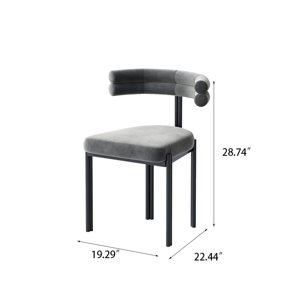Modern Gray Velvet Dining Chairs