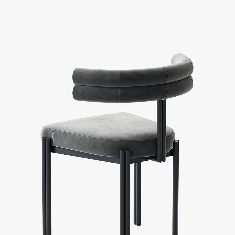 Fully Assemble Gray Velvet Dining Chairs
