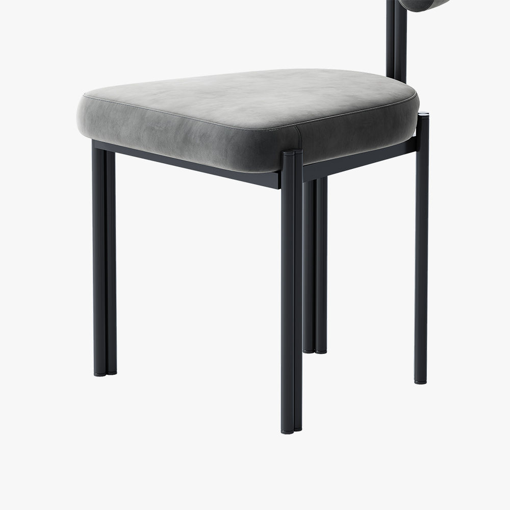 Fully Assemble Gray Velvet Dining Chairs